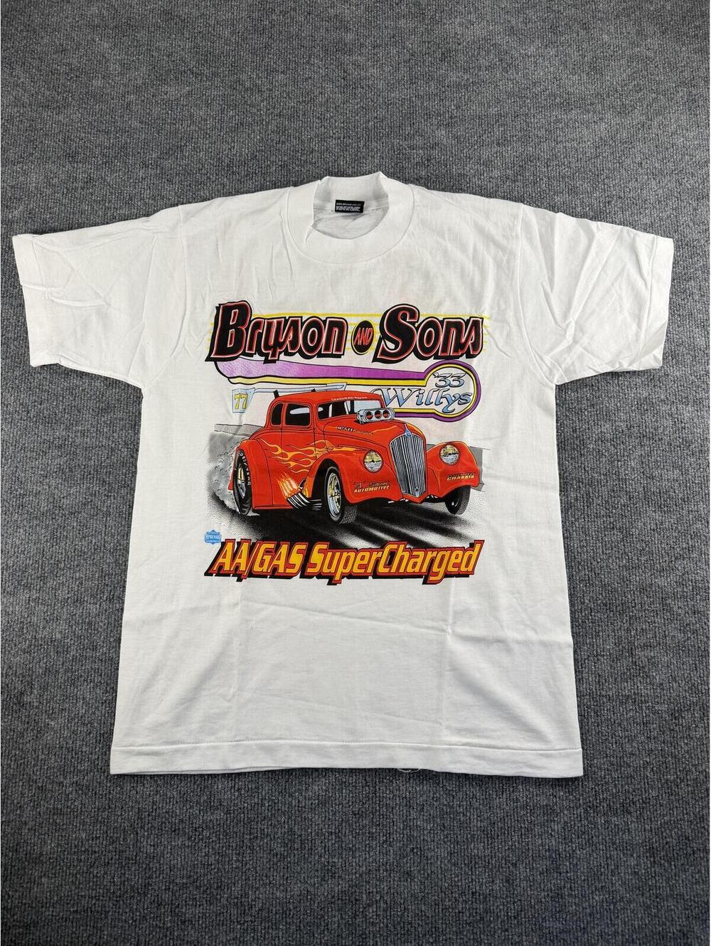 VTG 90's NWOT Bryson & Sons Hot Rod SuperCharged T-Shirt Single Stitch‎ M